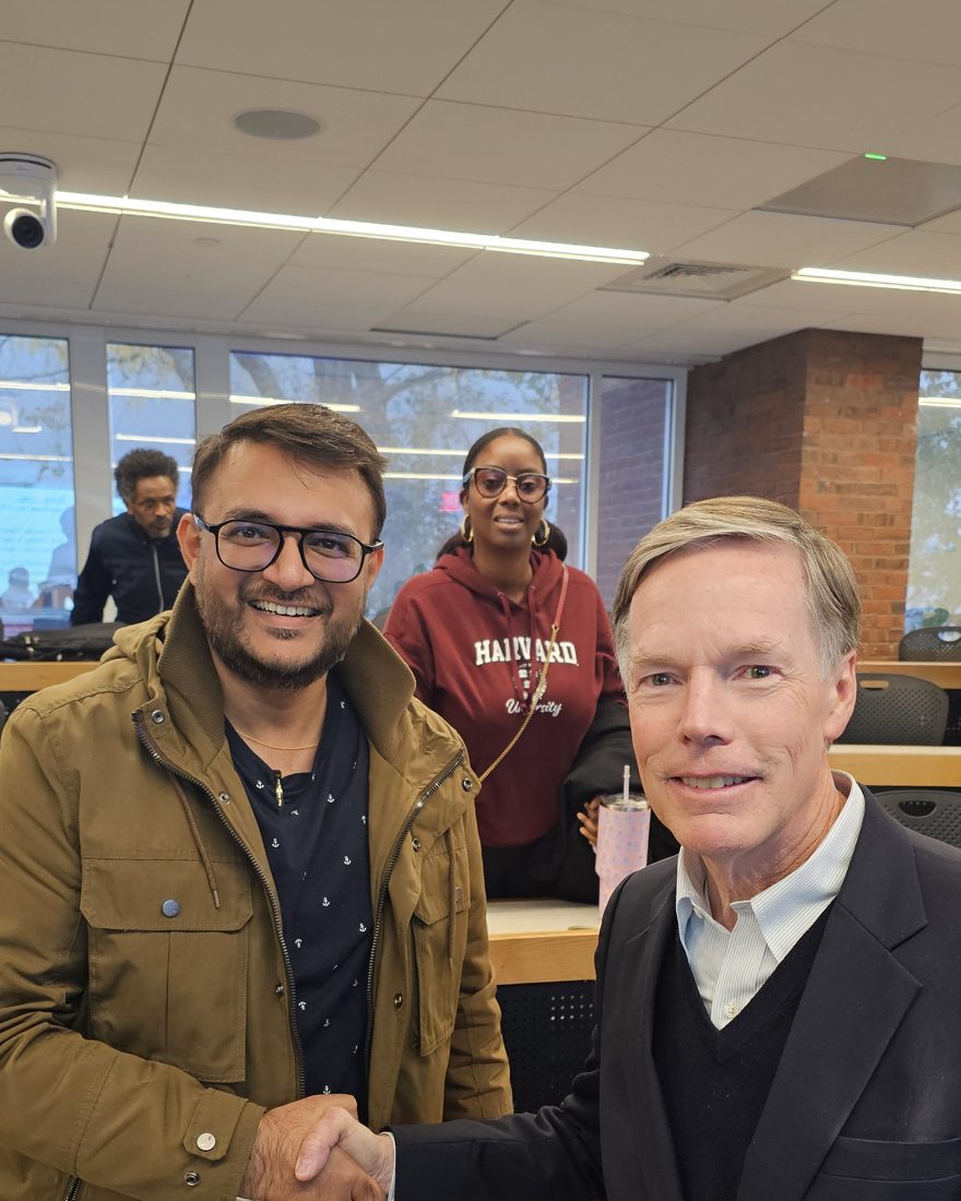 Chahat Shah with Ambassador Nicholas Burns